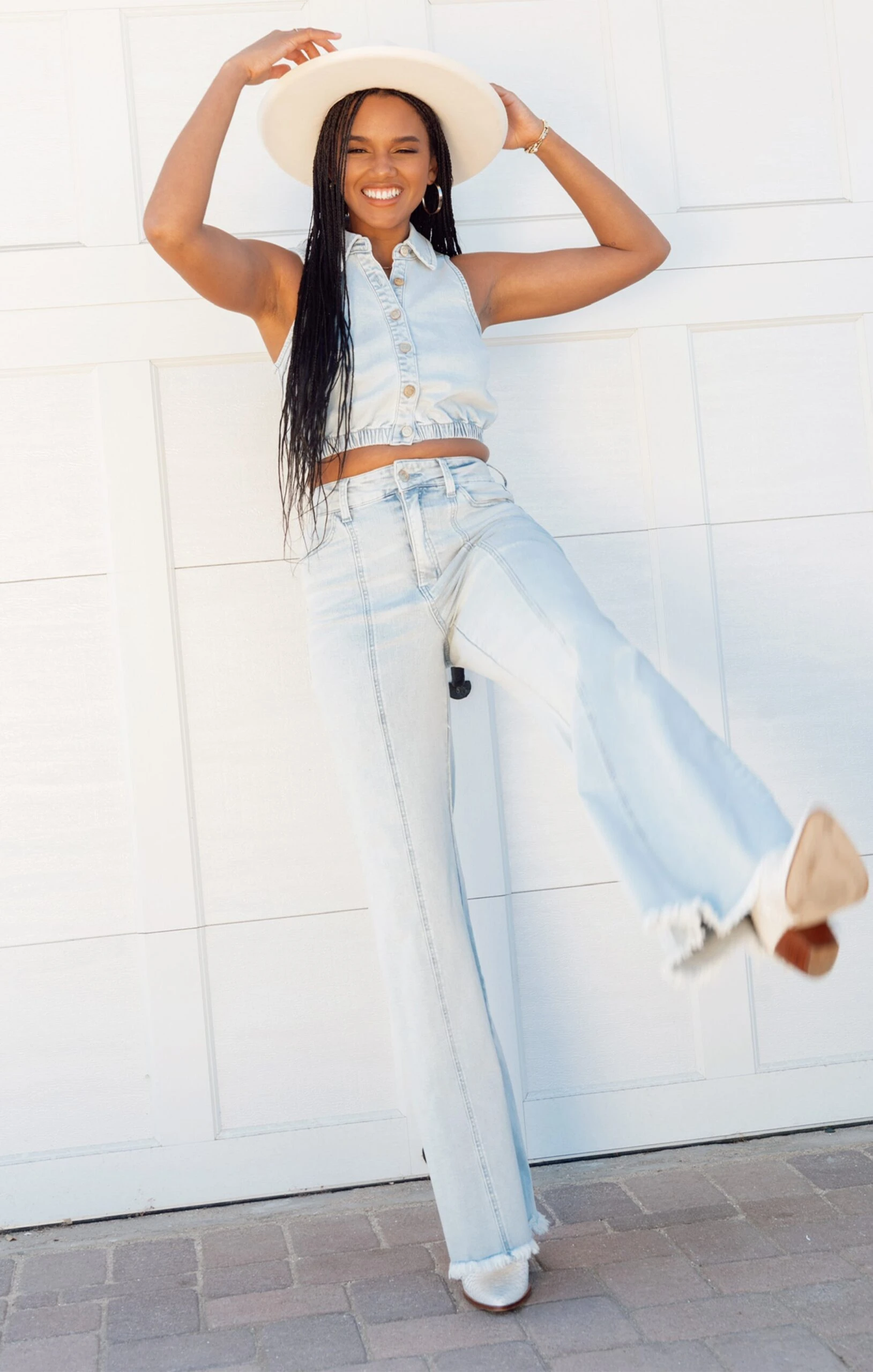 Show Me Your Mumu Ashbury Wide Leg ~ Glacier Blue 7 Show Me Your Mumu Ashbury Wide Leg ~ Glacier Blue - Image 5