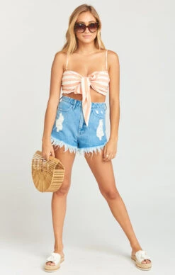 Show Me Your Mumu Kenny Scarf Top ~ Dreamsicle Stripe Linen