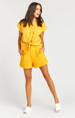 Show Me Your Mumu Stewart Shorts ~ Canary Yellow Linen -Show Me Your Mumu Sales 414e29ea7a6d54117d17833cf5d6ae7b
