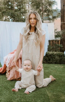 Show Me Your Mumu Run Around Jumpsuit ~ Beige Everyday Stripe