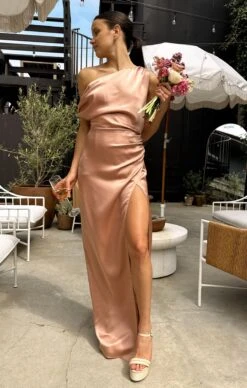 Show Me Your Mumu Jodie Dress ~ Rose Gold Luxe Satin -Show Me Your Mumu Sales 5300FA49 320F 4D7E 90CA 7D984DDE0340