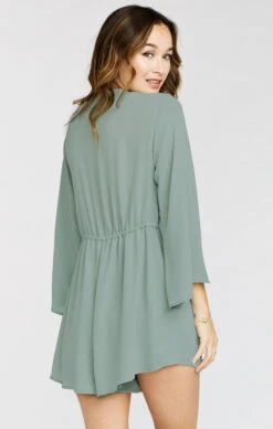 Show Me Your Mumu Roxy Romper ~ Silver Sage Crisp -Show Me Your Mumu Sales 5782282b78270d44073f1412b033005f