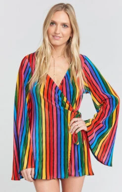 Show Me Your Mumu Caleb Romper ~ Rainbow Parade Pleat