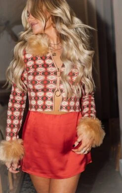 Show Me Your Mumu All Night Skort ~ Red Luxe Satin -Show Me Your Mumu Sales 724A1788