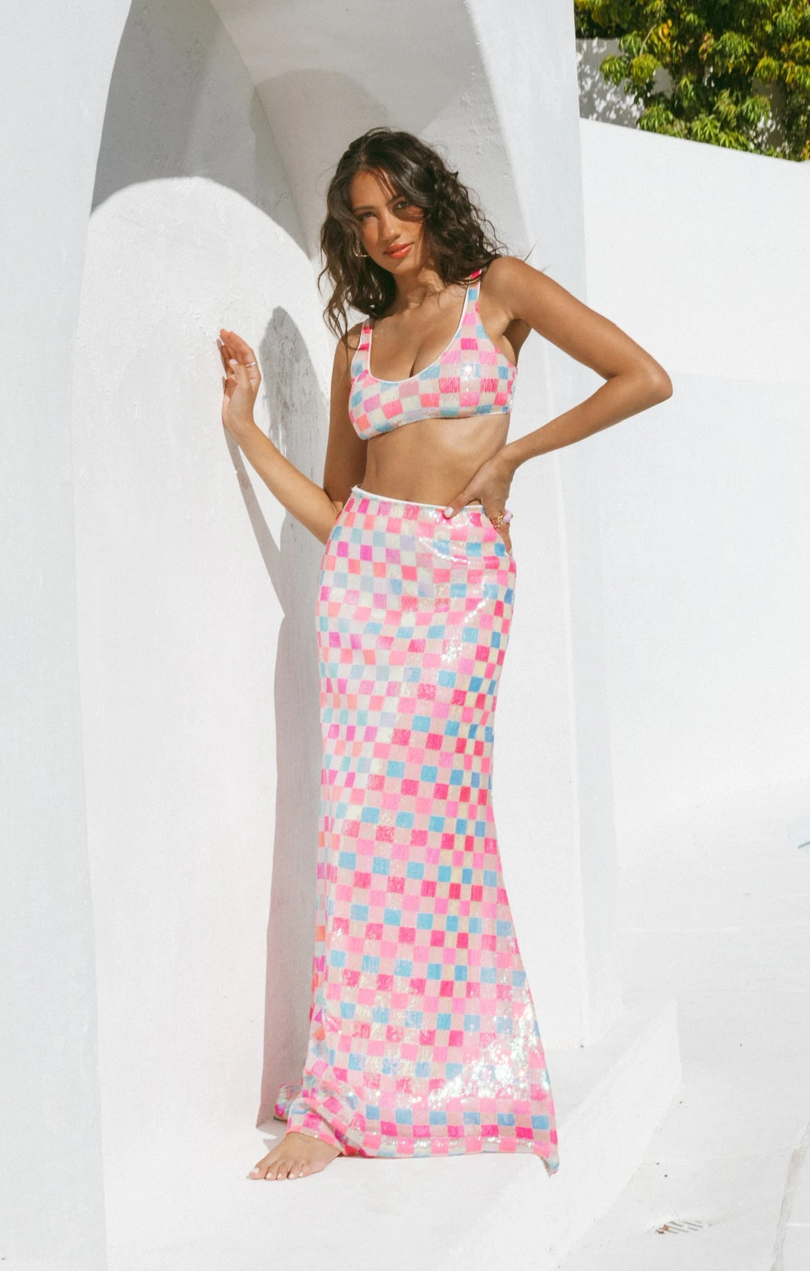 Show Me Your Mumu RSVP Skirt ~ Checkered Sequin 4 Show Me Your Mumu RSVP Skirt ~ Checkered Sequin - Image 2