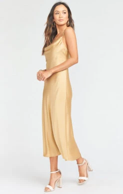 Show Me Your Mumu Verona Cowl Dress ~ True Gold Luxe Satin -Show Me Your Mumu Sales 8cf2221637db1b893e26b795947e9602