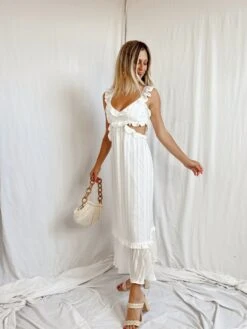 Show Me Your Mumu Lane Midi Dress ~ Flutter Stripe Chiffon White -Show Me Your Mumu Sales ADC98BDF 1F4C 4975 AB88 C4BF0C10E265