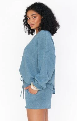 Show Me Your Mumu Gio Shorts ~ Dusty Blue Knit -Show Me Your Mumu Sales Aiyana 6.461464