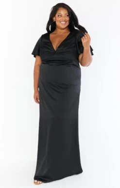 Show Me Your Mumu Rome Twist Gown ~ Black Luxe Satin -Show Me Your Mumu Sales BF0 0236NX BK62 01 932d5a05 8c33 43cb 9644 6067434d385e