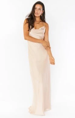 Show Me Your Mumu Tuscany Maxi Slip Dress ~ Champagne Luxe Satin -Show Me Your Mumu Sales BF0 0308N CH62 01