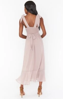 Show Me Your Mumu Claire Midi Dress ~ Soft Beige Chiffon -Show Me Your Mumu Sales BF1 0394S BG24 01 2