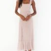 Show Me Your Mumu Claire Midi Dress ~ Soft Beige Chiffon -Show Me Your Mumu Sales BF1 0394S BG24 01 6