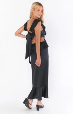 Show Me Your Mumu Zoey Midi Dress ~ Black Luxe Satin 9 Show Me Your Mumu Zoey Midi Dress ~ Black Luxe Satin -Show Me Your Mumu Sales BF2 0530 BK62 04