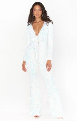 Show Me Your Mumu Martina Wrap Jumpsuit ~ White Sparkle Sequin 15 Show Me Your Mumu Martina Wrap Jumpsuit ~ White Sparkle Sequin -Show Me Your Mumu Sales BF2 5290 IW92 01