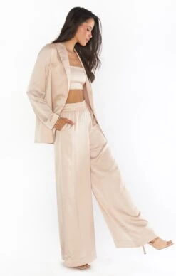 Show Me Your Mumu Irwin Pants ~ Champagne Luxe Satin