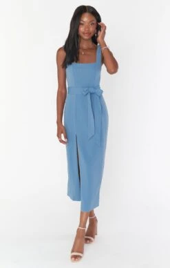 Show Me Your Mumu Eden Midi Dress ~ French Blue Stretch -Show Me Your Mumu Sales BF2 5336 DL58 01