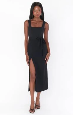 Show Me Your Mumu Eden Midi Dress ~ Black Stretch -Show Me Your Mumu Sales BF2 5336 XB58 01