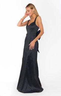 Show Me Your Mumu Charlotte Bow Dress ~ Black Tafetta -Show Me Your Mumu Sales BF3 5371 BK77 05