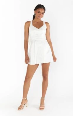 Show Me Your Mumu Simone Mini Dress ~ White Taffeta -Show Me Your Mumu Sales BF3 5387 TF77 01