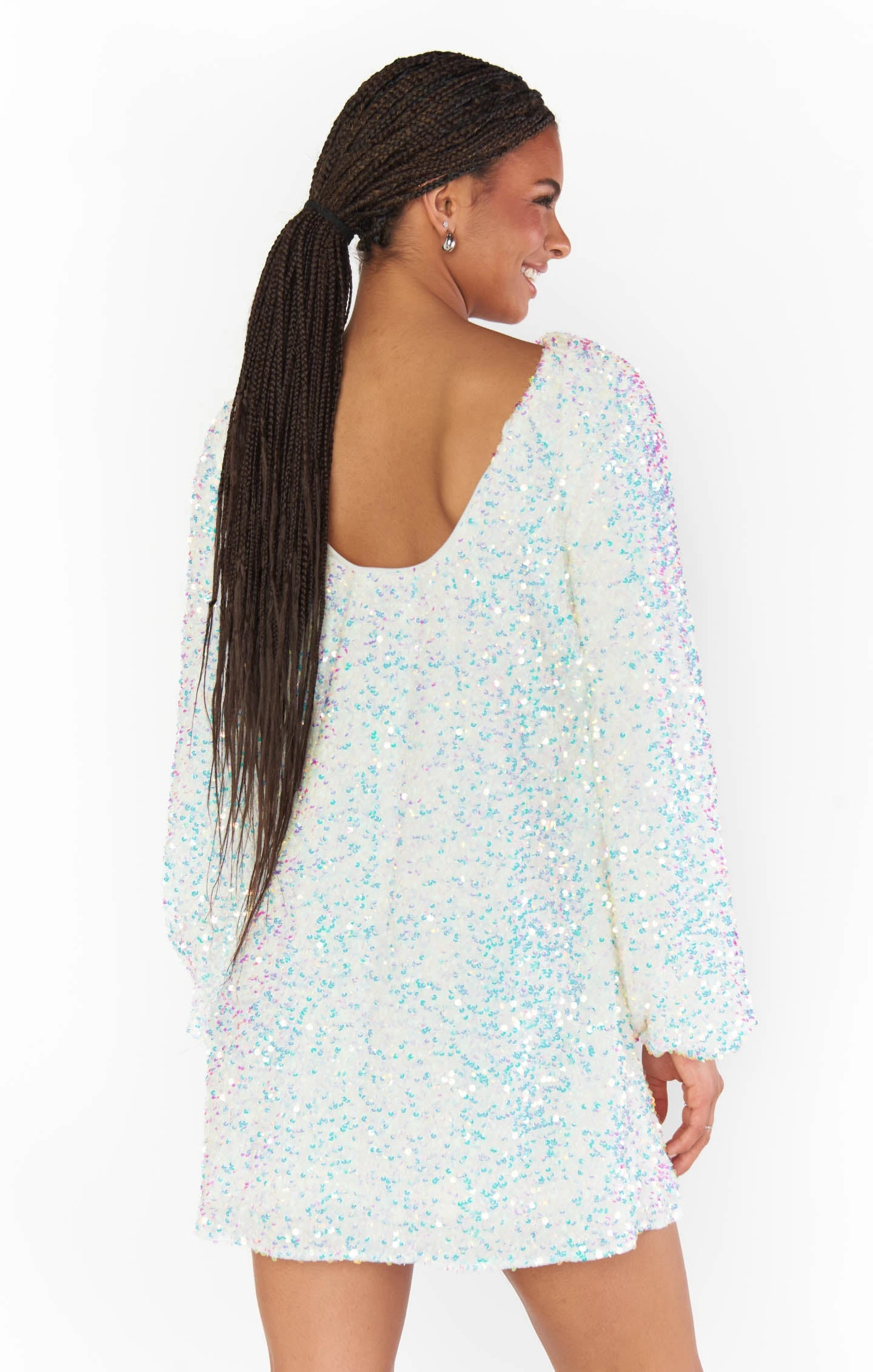 Show Me Your Mumu Clarabelle Dress ~ White Sparkle Sequin 7 Show Me Your Mumu Clarabelle Dress ~ White Sparkle Sequin - Image 5