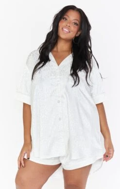 Show Me Your Mumu Slumber PJ Set ~ White Cheetah Silky