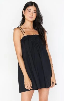 Show Me Your Mumu Angel Mini Dress ~ Black Poplin