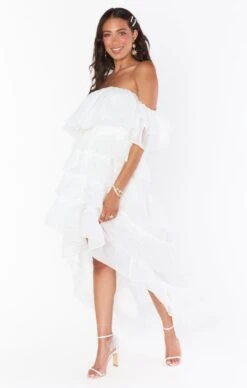Show Me Your Mumu Brandy Maxi Dress ~ White Organza -Show Me Your Mumu Sales BM2 5289 W016 01