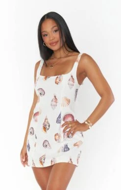 Show Me Your Mumu Steph Mini Dress ~ Shell Linen -Show Me Your Mumu Sales BM3 5369 SH56 03