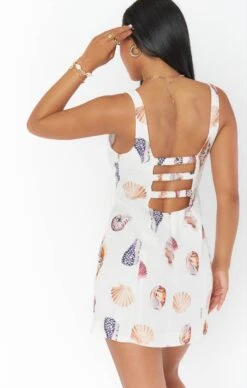 Show Me Your Mumu Steph Mini Dress ~ Shell Linen -Show Me Your Mumu Sales BM3 5369 SH56 04