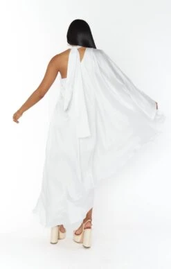Show Me Your Mumu Rhea One Shoulder Dress ~ Ivory Luxe Satin -Show Me Your Mumu Sales BM3 5396 IV62 04