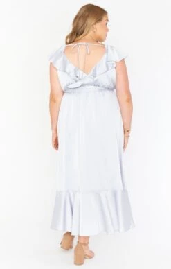 Show Me Your Mumu Samantha Ruffle Wrap Dress ~ Silver Luxe Satin 32 Show Me Your Mumu Samantha Ruffle Wrap Dress ~ Silver Luxe Satin -Show Me Your Mumu Sales BR0 0239NX SL62 03