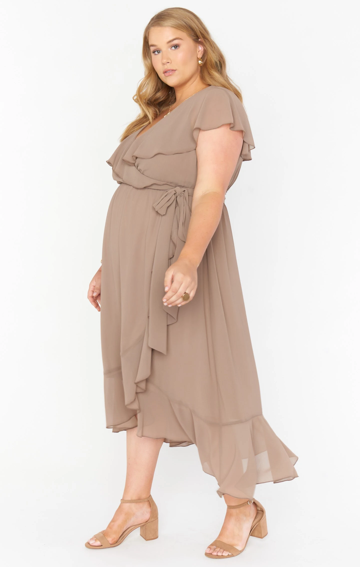 Show Me Your Mumu Jess Ruffle Midi Dress ~ Dune Chiffon 9 Show Me Your Mumu Jess Ruffle Midi Dress ~ Dune Chiffon - Image 7