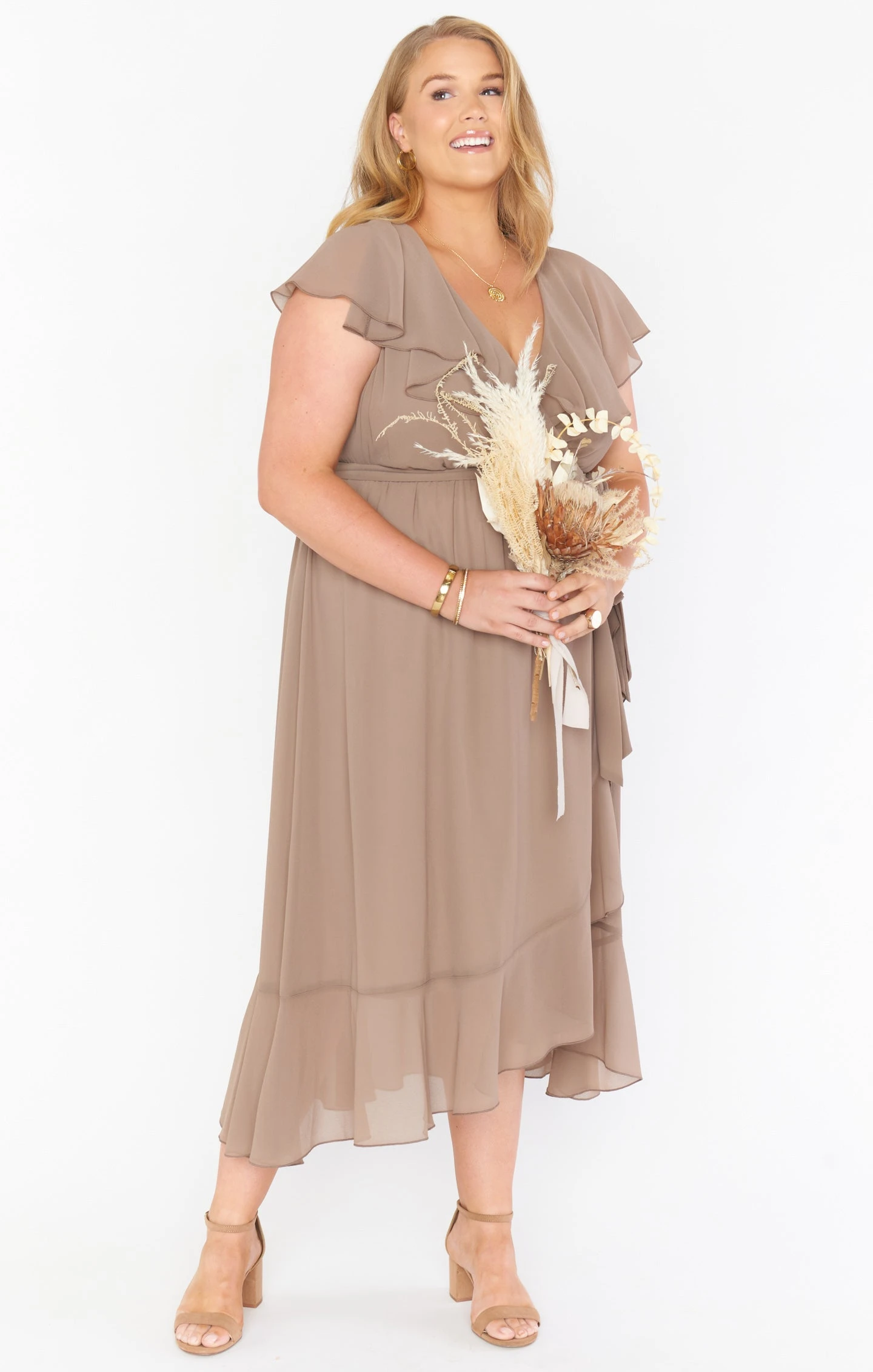 Show Me Your Mumu Jess Ruffle Midi Dress ~ Dune Chiffon 10 Show Me Your Mumu Jess Ruffle Midi Dress ~ Dune Chiffon - Image 8