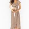Show Me Your Mumu Jess Ruffle Midi Dress ~ Dune Chiffon -Show Me Your Mumu Sales BR0 0279 DU24 04