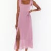 Show Me Your Mumu Claire Midi Dress ~ Antique Rose Chiffon -Show Me Your Mumu Sales BR1 0394S AR24 01 1