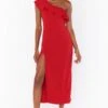 Show Me Your Mumu Florentine Midi Dress ~ Red Stretch -Show Me Your Mumu Sales BR1 0449 RE58 01