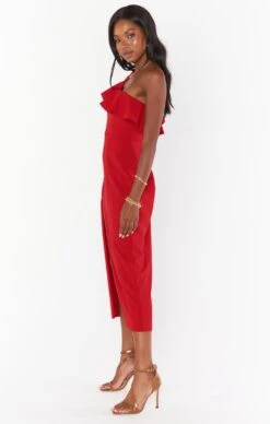 Show Me Your Mumu Florentine Midi Dress ~ Red Stretch -Show Me Your Mumu Sales BR1 0449 RE58 01 2