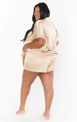 Show Me Your Mumu Best Day Button Up ~ Champagne Luxe Satin -Show Me Your Mumu Sales BR2 5310X CH62 04 379c184d 827c 4e9f 89f3 e05c63bafdc3
