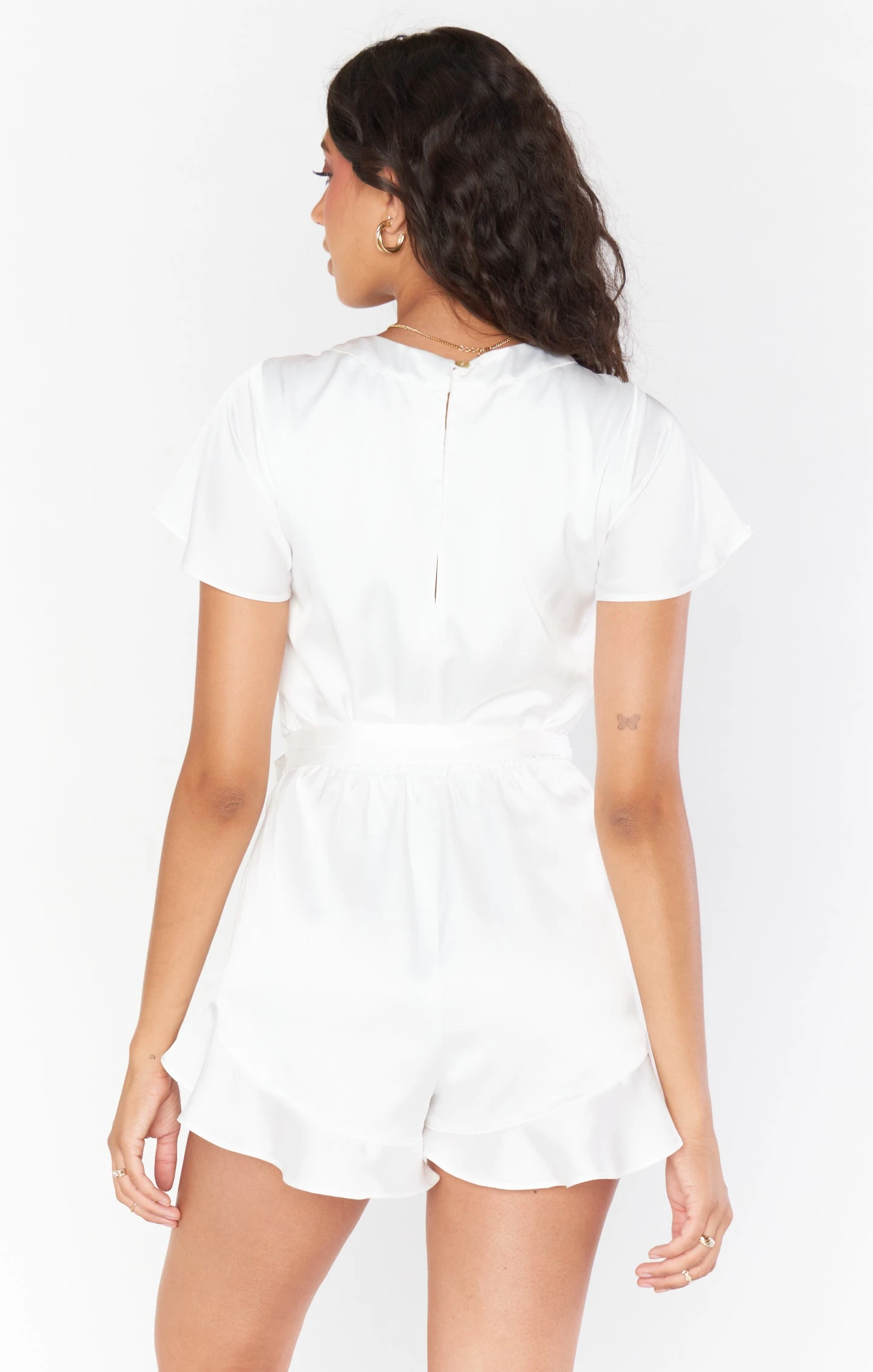 Show Me Your Mumu Say I Do Romper ~ Ivory Luxe Satin 7 Show Me Your Mumu Say I Do Romper ~ Ivory Luxe Satin - Image 5