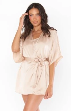 Show Me Your Mumu First Look Robe ~ Champagne Luxe Satin