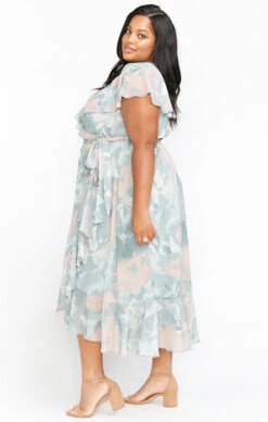 Show Me Your Mumu Jess Ruffle Midi Dress ~ Sage I Do Floral -Show Me Your Mumu Sales BR9 0279X SF32 02