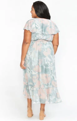 Show Me Your Mumu Jess Ruffle Midi Dress ~ Sage I Do Floral -Show Me Your Mumu Sales BR9 0279X SF32 03