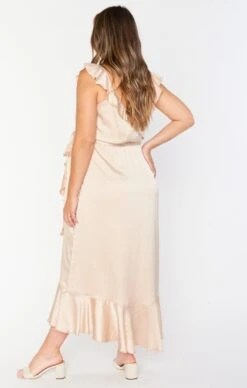 Show Me Your Mumu Samantha Ruffle Wrap Dress ~ Champagne Luxe Satin -Show Me Your Mumu Sales BS0 0239N CH62 03 7a56b320 251d 4fd9 ba7c 0523e200faec