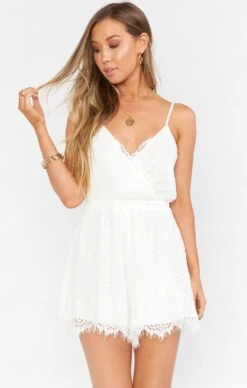 Show Me Your Mumu Olympia Romper ~ White Lace
