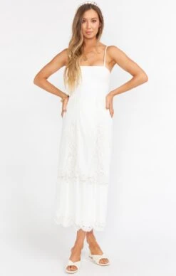 Show Me Your Mumu Alessa Midi Skirt ~ White Lace