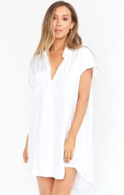Show Me Your Mumu Martin Shirt Dress ~ White Stripe -Show Me Your Mumu Sales BS0 0272 WS22 01