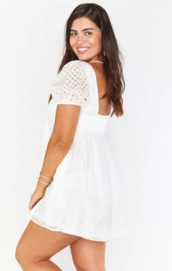 Show Me Your Mumu Smitten Babydoll Dress ~ Ivory Charmed And Checkered -Show Me Your Mumu Sales BS1 0399 OC38 01 3