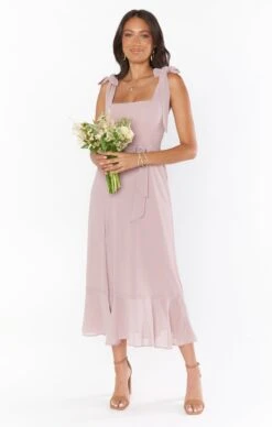 Show Me Your Mumu Claire Midi Dress ~ Neutral Mauve Chiffon 11 Show Me Your Mumu Claire Midi Dress ~ Neutral Mauve Chiffon -Show Me Your Mumu Sales BS3 0394S CM24 02 1