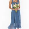Show Me Your Mumu Claire Midi Dress ~ Slate Blue Chiffon 2 Show Me Your Mumu Claire Midi Dress ~ Slate Blue Chiffon -Show Me Your Mumu Sales BS3 0394S SB80 02