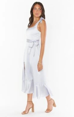 Show Me Your Mumu Claire Midi Dress ~ Silver Luxe Satin -Show Me Your Mumu Sales BS3 0413S SL62 03